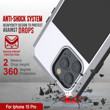 Load image into Gallery viewer, iPhone 15 Pro Metal Case, Heavy Duty Military Grade Armor Cover [shock proof] Full Body Hard [White]
