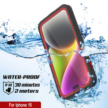 Load image into Gallery viewer, iPhone 15  Waterproof Case, Punkcase [Extreme Series] Armor Cover W/ Built In Screen Protector [Red]
