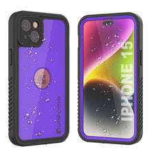 Load image into Gallery viewer, iPhone 15 Waterproof IP68 Case, Punkcase [Purple] [StudStar Series] [Slim Fit] [Dirtproof]
