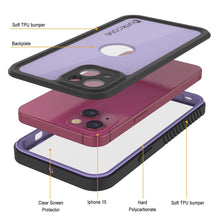 Load image into Gallery viewer, iPhone 15 Waterproof IP68 Case, Punkcase [Lilac] [StudStar Series] [Slim Fit] [Dirtproof]
