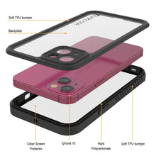 Load image into Gallery viewer, iPhone 15 Waterproof IP68 Case, Punkcase [Clear] [StudStar Series] [Slim Fit] [Dirtproof]
