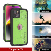 Load image into Gallery viewer, iPhone 15 Waterproof IP68 Case, Punkcase [Light green] [StudStar Series] [Slim Fit] [Dirtproof]
