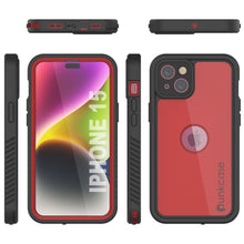 Load image into Gallery viewer, iPhone 15 Waterproof IP68 Case, Punkcase [Red] [StudStar Series] [Slim Fit]
