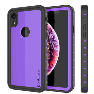 iPhone XR Waterproof IP68 Case, Punkcase [Purple] [StudStar Series] [Slim Fit] [Dirtproof]