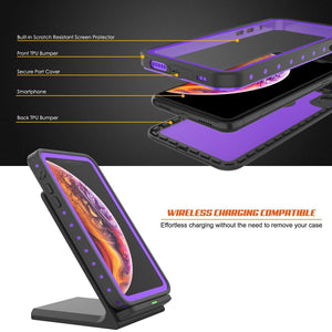 iPhone XR Waterproof IP68 Case, Punkcase [Purple] [StudStar Series] [Slim Fit] [Dirtproof]