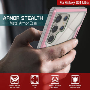 Punkcase S24 Ultra Armor Stealth Case Protective Military Grade Multilayer Cover [Rose-Gold]