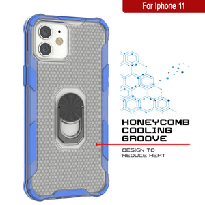 PunkCase for iPhone 11 Case [Magnetix 2.0 Series] Clear Protective TPU Cover W/Kickstand [Blue]