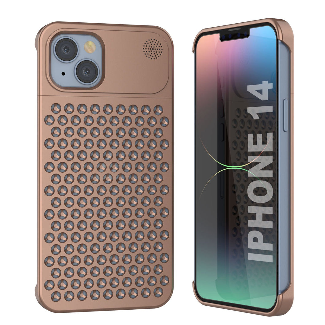 PunkCase for iPhone 14 Aluminum Alloy Case [Fortifier Extreme Series] Ultra Durable Cover [Bronze]