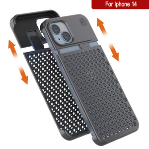 PunkCase for iPhone 14 Aluminum Alloy Case [Fortifier Extreme Series] Ultra Durable Cover [Grey]