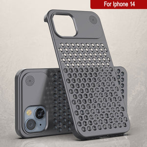 PunkCase for iPhone 14 Aluminum Alloy Case [Fortifier Extreme Series] Ultra Durable Cover [Grey]