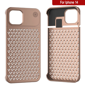 PunkCase for iPhone 14 Aluminum Alloy Case [Fortifier Extreme Series] Ultra Durable Cover [Bronze]