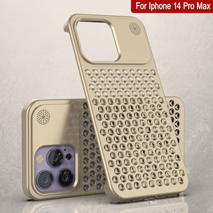 PunkCase for iPhone 14 Pro Max Aluminum Alloy Case [Fortifier Extreme Series] Ultra Durable Cover [Gold]