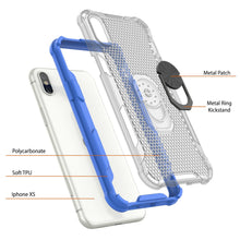 Load image into Gallery viewer, PunkCase for iPhone XS Case [Magnetix 2.0 Series] Clear Protective TPU Cover W/Kickstand [Blue]
