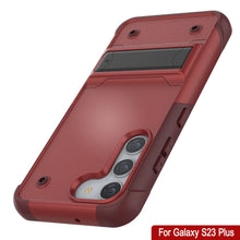 Load image into Gallery viewer, Punkcase Galaxy S23+ Plus Case [Reliance Series] Protective Hybrid Military Grade Cover W/Built-in Kickstand [Red-Rose]
