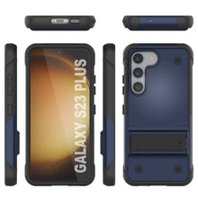 Load image into Gallery viewer, Punkcase Galaxy S23+ Plus Case [Reliance Series] Protective Hybrid Military Grade Cover W/Built-in Kickstand [Navy-Black]
