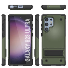 Load image into Gallery viewer, Punkcase Galaxy S23 Ultra Case [Reliance Series] Protective Hybrid Military Grade Cover W/Built-in Kickstand [Army-Green-Black]
