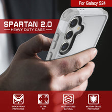 Load image into Gallery viewer, PunkCase Galaxy S24 Case, [Spartan 2.0 Series] Clear Rugged Heavy Duty Cover [White]
