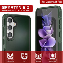 Load image into Gallery viewer, PunkCase Galaxy S24+ Plus Case, [Spartan 2.0 Series] Clear Rugged Heavy Duty Cover [Dark Green]
