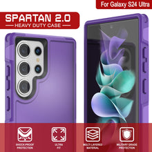 Load image into Gallery viewer, PunkCase Galaxy S24 Ultra Case, [Spartan 2.0 Series] Clear Rugged Heavy Duty Cover [Purple]
