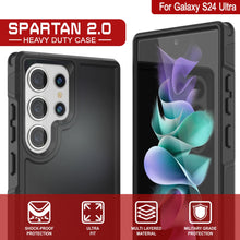 Load image into Gallery viewer, PunkCase Galaxy S24 Ultra Case, [Spartan 2.0 Series] Clear Rugged Heavy Duty Cover [Black]
