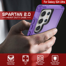 Load image into Gallery viewer, PunkCase Galaxy S24 Ultra Case, [Spartan 2.0 Series] Clear Rugged Heavy Duty Cover [Purple]
