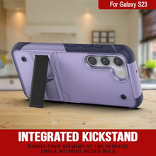 Load image into Gallery viewer, Punkcase Galaxy S24 Case [Reliance Series] Protective Hybrid Military Grade Cover W/Built-in Kickstand [Purple-Navy]
