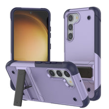 Load image into Gallery viewer, Punkcase Galaxy S24 Case [Reliance Series] Protective Hybrid Military Grade Cover W/Built-in Kickstand [Purple-Navy]
