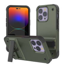 Load image into Gallery viewer, Punkcase iPhone 14 Pro Max Case [Reliance Series] Protective Hybrid Military Grade Cover W/Built-in Kickstand [Army-Green-Black]
