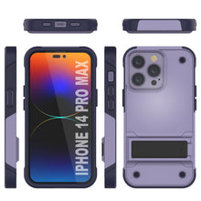 Load image into Gallery viewer, Punkcase iPhone 14 Pro Max Case [Reliance Series] Protective Hybrid Military Grade Cover W/Built-in Kickstand [Purple-Navy]
