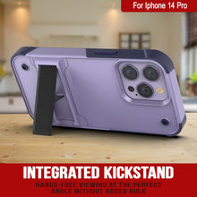 Load image into Gallery viewer, Punkcase iPhone 14 Pro Case [Reliance Series] Protective Hybrid Military Grade Cover W/Built-in Kickstand [Purple-Navy]
