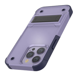 Punkcase iPhone 14 Pro Case [Reliance Series] Protective Hybrid Military Grade Cover W/Built-in Kickstand [Purple-Navy]