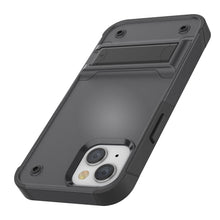 Load image into Gallery viewer, Punkcase iPhone 14 Case [Reliance Series] Protective Hybrid Military Grade Cover W/Built-in Kickstand [Grey-Black]
