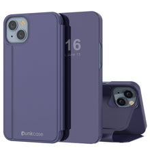 Load image into Gallery viewer, Punkcase iPhone 14 Plus Reflector Case Protective Flip Cover [Purple]
