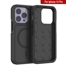 Load image into Gallery viewer, PunkCase iPhone 14 Pro Case, [Spartan 2.0 Series] Clear Rugged Heavy Duty Cover W/Built in Screen Protector [Black]
