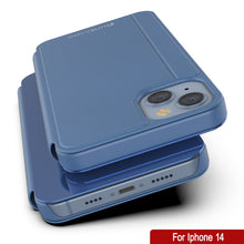 Load image into Gallery viewer, Punkcase iPhone 14 Reflector Case Protective Flip Cover [Blue]
