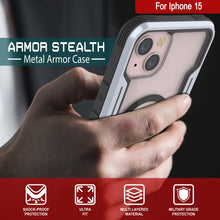 Load image into Gallery viewer, Punkcase iPhone 15 Armor Stealth MAG Defense Case Protective Military Grade Multilayer Cover [White]
