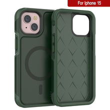 Load image into Gallery viewer, PunkCase iPhone 15 Case, [Spartan 2.0 Series] Clear Rugged Heavy Duty Cover W/Built in Screen Protector [dark green]
