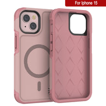 Load image into Gallery viewer, PunkCase iPhone 15 Case, [Spartan 2.0 Series] Clear Rugged Heavy Duty Cover W/Built in Screen Protector [pink]
