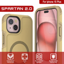 Load image into Gallery viewer, PunkCase iPhone 15 Plus Case, [Spartan 2.0 Series] Clear Rugged Heavy Duty Cover W/Built in Screen Protector [yellow]

