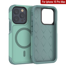 Load image into Gallery viewer, PunkCase iPhone 15 Pro Max Case, [Spartan 2.0 Series] Clear Rugged Heavy Duty Cover W/Built in Screen Protector [teal]
