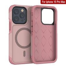 Load image into Gallery viewer, PunkCase iPhone 15 Pro Max Case, [Spartan 2.0 Series] Clear Rugged Heavy Duty Cover W/Built in Screen Protector [pink]
