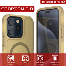 Load image into Gallery viewer, PunkCase iPhone 15 Pro Max Case, [Spartan 2.0 Series] Clear Rugged Heavy Duty Cover W/Built in Screen Protector [yellow]
