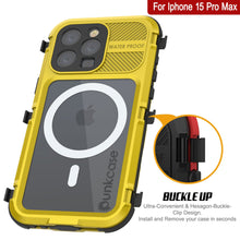Load image into Gallery viewer, iPhone 15 Pro Max Metal Extreme 2.0 Series Aluminum Waterproof Case IP68 W/Buillt in Screen Protector [Yellow]
