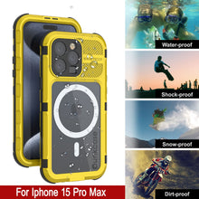 Load image into Gallery viewer, iPhone 15 Pro Max Metal Extreme 2.0 Series Aluminum Waterproof Case IP68 W/Buillt in Screen Protector [Yellow]
