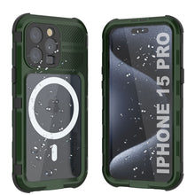 Load image into Gallery viewer, iPhone 15 Pro Metal Extreme 2.0 Series Aluminum Waterproof Case IP68 W/Buillt in Screen Protector [Dark-Green]
