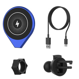 Punkcase Wireless Car Charger [F8 Series] Universal 15W Fast Charger Mount for Air Vent [Blue]