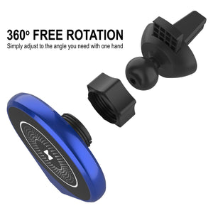 Punkcase Wireless Car Charger [F8 Series] Universal 15W Fast Charger Mount for Air Vent [Blue]