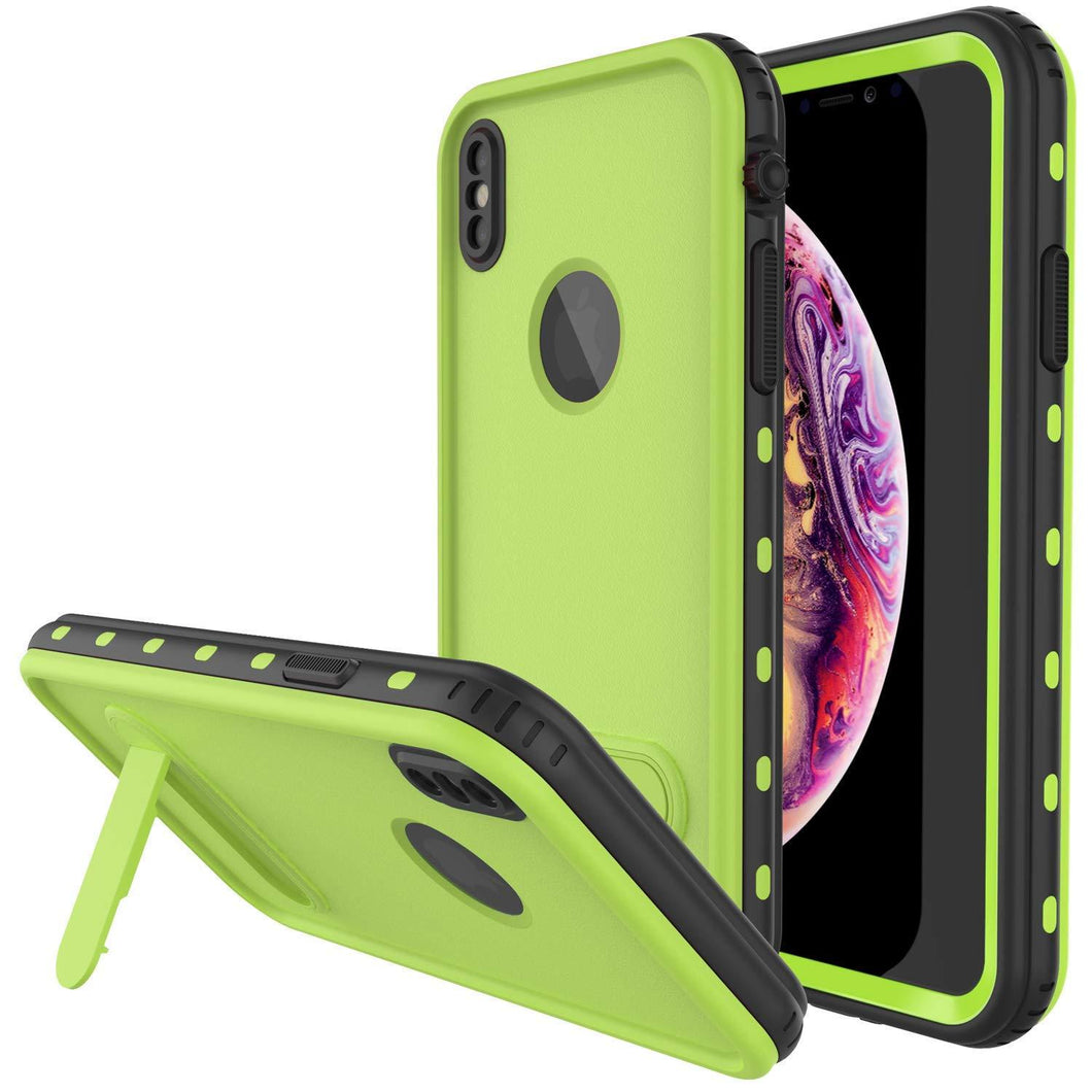 iPhone XR Waterproof Case, Punkcase [KickStud Series] Armor Cover [Green]