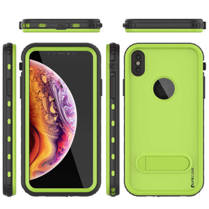 iPhone XR Waterproof Case, Punkcase [KickStud Series] Armor Cover [Green]