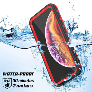 iPhone XS Waterproof Case, Punkcase [KickStud Series] Armor Cover [Red]